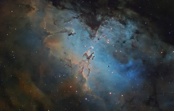 Картинка звезды, туманность, Орел, Eagle, Nebula, stars, М16
