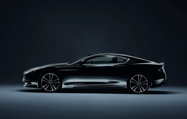Картинка Aston Martin, Авто, Vantage, Черный, Машина, Купэ, Вид сбоку