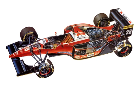 Картинка фон, мотор, 1993, Ferrari F93A