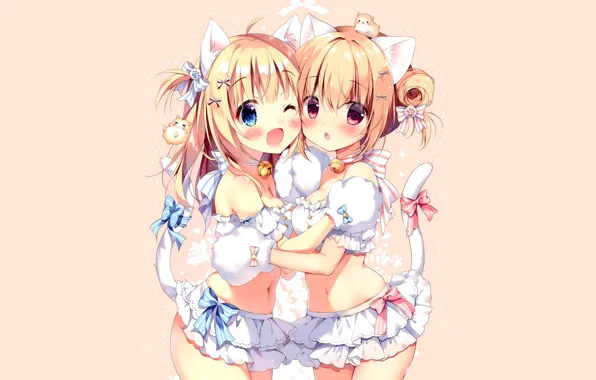 Картинка nekomimi, cat girl, neko girl, mini skirt, erotic, handsome, tail, blonde, miyasaka miyu, pan no …