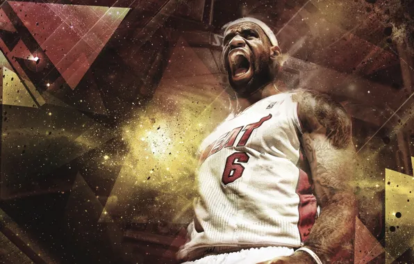 Картинка Баскетбол, Крик, Татуировка, NBA, LeBron James, Miami Heat, Игрок
