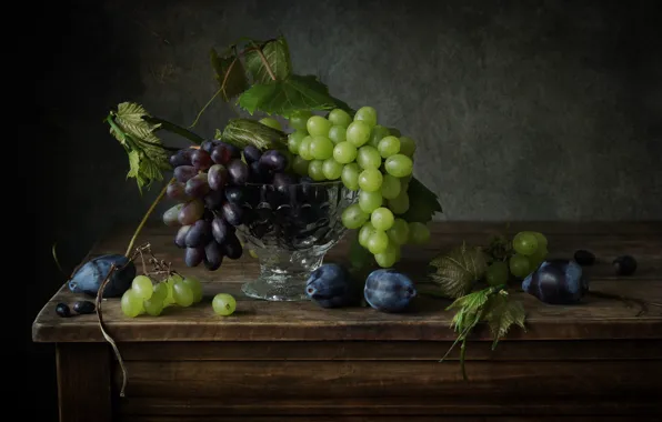 Картинка виноград, сливы, лоза