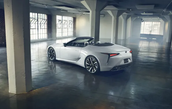 Картинка Lexus, white, LC 500, Lexus LC 500 Convertible Concept