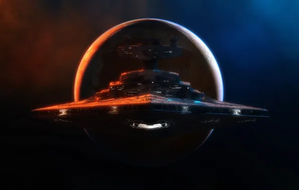 Картинка Звезды, Планета, Космос, Туманность, Корабль, Star Wars, Империя, Stars, Space, Космический Корабль, Planet, Star Destroyer, …