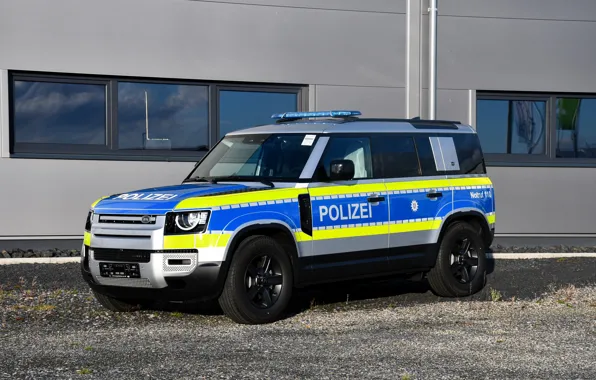 Картинка land rover, police, defender 110