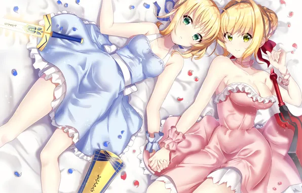 Картинка Fate / Grand Order, сейбер, арт, девочки