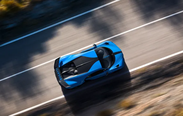 Картинка скорость, Bugatti, вид сверху, гиперкар, Chiron, 2020, Pur Sport