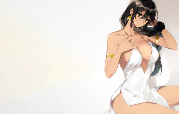 Картинка anime, South Dakota, Azur Lane, dress, attractive, boobs, girl, ponytail, sexy dress, party dress, no …
