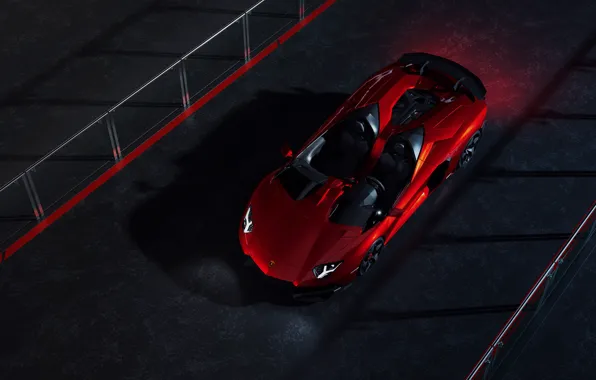 Картинка Lamborghini, Red, Front, Supercar, Aventador J