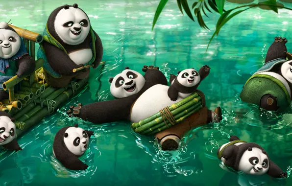 Картинка Action, Nature, Water, DreamWorks, Men, Girls, Wallpaper, Family, Old, Women, Kung Fu Panda 2, River, …