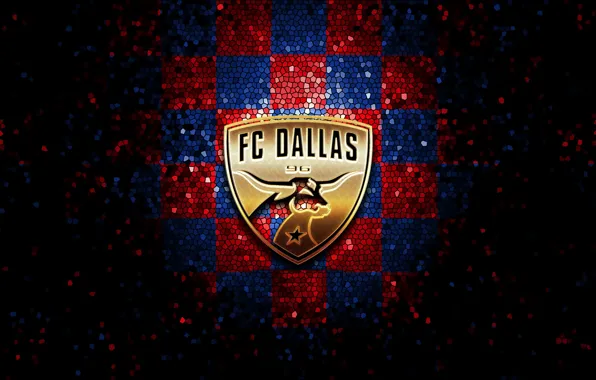 Картинка wallpaper, sport, logo, football, Dallas, glitter, checkered, MLS