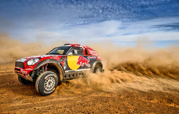 Картинка Песок, Mini, Пыль, Спорт, Скорость, Гонка, День, Жара, Rally, Ралли, Дюна, Raid, MINI Cooper, X-Raid