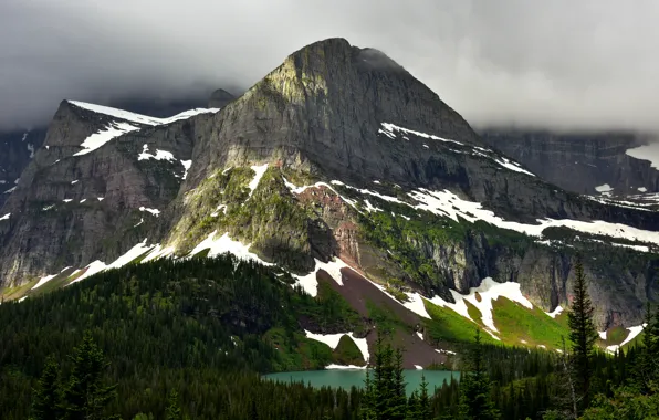 Картинка горы, озеро, Монтана, США, национальный парк, Глейшер