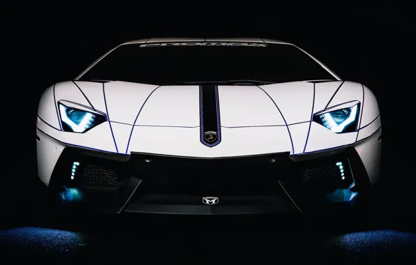 Картинка Lamborghini, Car, Auto, White, LP700-4, Aventador, 2014, Tron Tuning