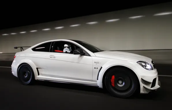 Картинка белый, Mercedes, white, мерседес, AMG, амг, Black Series, C63