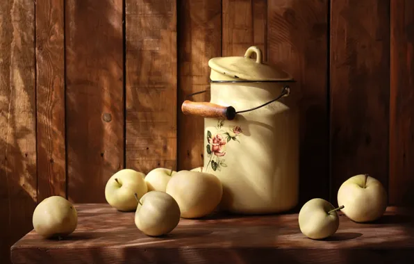 Картинка лето, солнце, яблоки