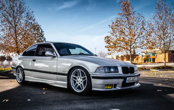 Картинка бмв, серебристый, BMW, silver, front, E36