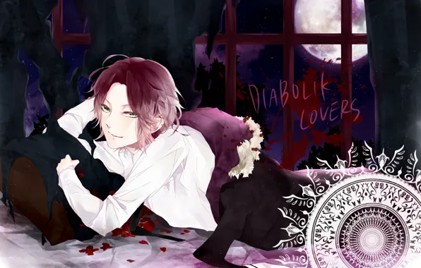 Картинка Фон, вампир, парень, Diabolik Lovers, дьявольские возлюбленные, Райто