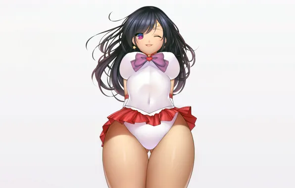 Картинка collant, mini skirt, anime, Sailor Moon Series, sexy, attractive, boobs, handsome, girl, Sailor Mars, breasts, …
