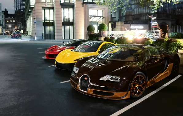 Картинка Лондон, McLaren, Bugatti, Ferrari, Veyron, Bugatti Veyron, Rembrandt, London