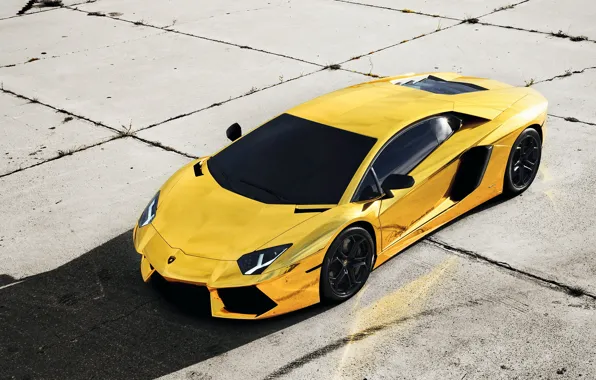 Картинка Авто, Lamborghini, Тюнинг, Машины, Золото, Aventador, Gold, Спорткар
