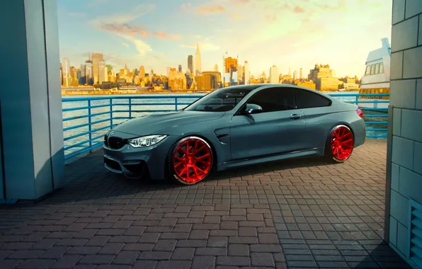 Картинка BMW, City, Car, Front, Coupe, Sunset, Vossen, Wheels, F82, VPS-306
