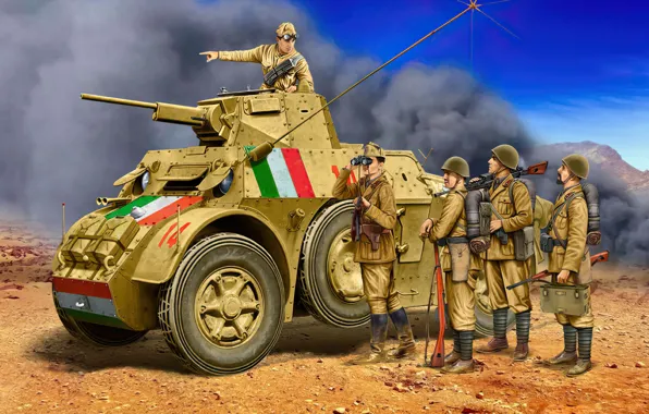 Картинка war, art, painting, tank, ww2, MB35