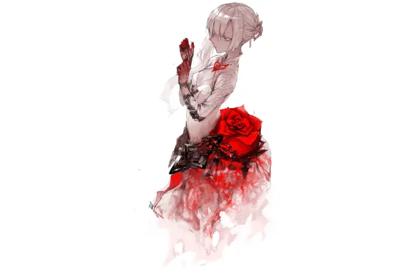 Картинка девушка, роза, Sinoalice