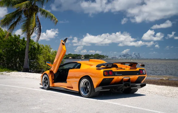 Картинка оранжевый, Lamborghini, ламбо, Diablo, Lamborghini Diablo GT