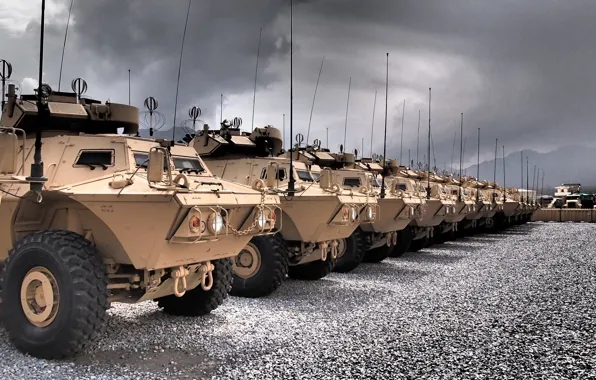 Картинка armor, sky, cloud, truck, vehicle, regiment, cannon, U.S. Army, kumo, armored vehicle, M1117 Armored Security …