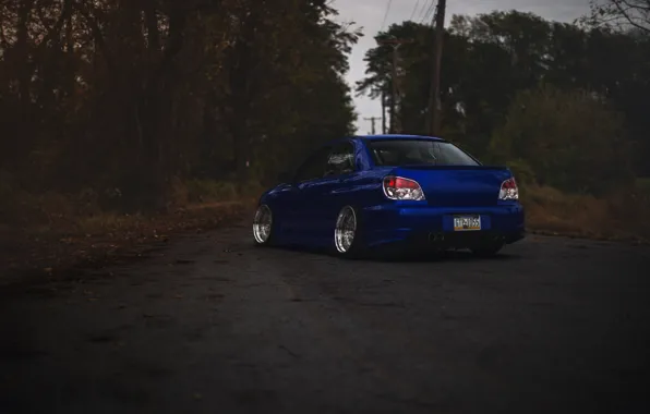 Картинка Subaru, синяя, blue, wrx, impreza, субару, sti, импреза, stance