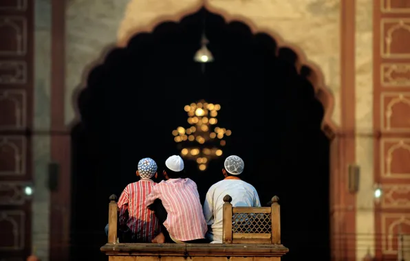 Картинка Индия, Дели, внутренний дворик, Соборная мечеть