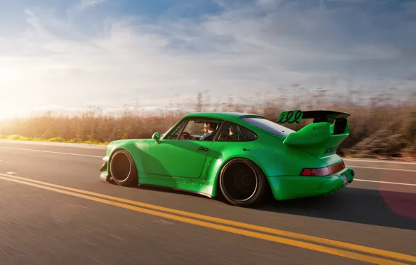 Картинка дорога, машина, 911, автомобиль, порше, Porshe, спортивный тюнинг