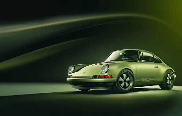 Картинка Porsche, Зеленый, Машина, Фон, Car, Render, Porsche 911, Рендеринг, Зеленый цвет, Спорткар, Transport & Vehicles, …