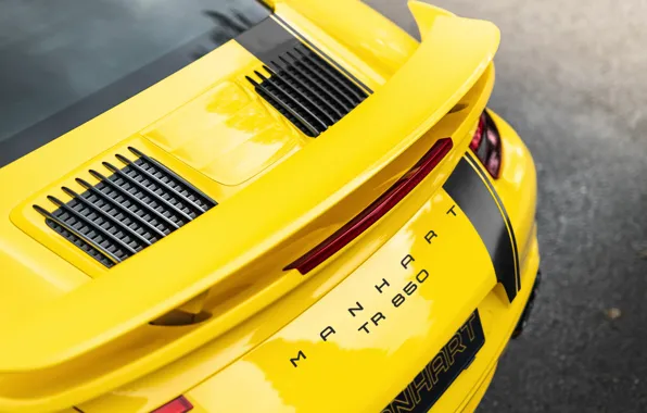 Картинка жёлтый, купе, крыло, 911, Porsche, 991, Manhart, 911 Turbo S