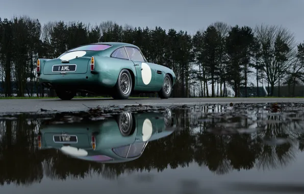 Картинка Aston Martin, Отражение, Classic, 2018, Classic car, 1958, DB4, Sports car, Aston Martin DB4 GT …