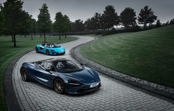 Картинка car, McLaren, logo, vegetation, McLaren 720S, McLaren 570S Spider