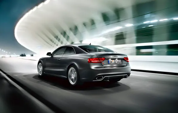 Картинка дорога, ночь, Audi, ауди, скорость, RS5, quattro, coupe