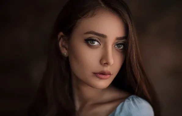 Картинка портрет, шатенка, красотка, фотосессия, боке, Ali Falak
