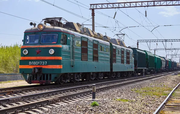 Картинка Локомотив, Поезд, Электровоз, ВЛ80К