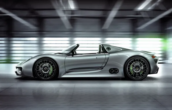 Картинка car, Porsche, hybrid, side view, Porsche 918 Spyder Concept