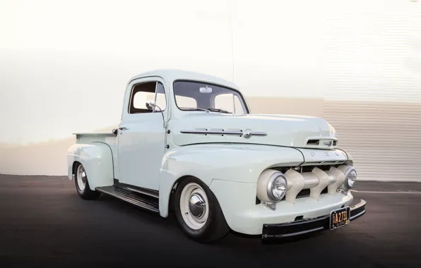 Картинка Ford, White, Pickup, Hotrod, 1952