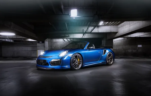 Картинка синий, 911, Porsche, кабриолет, порше, Turbo, Cabriolet, турбо