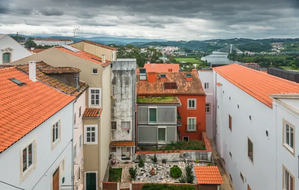 Картинка Дома, Панорама, Здания, Португалия, Portugal, Panorama, Coimbra, Коимбра
