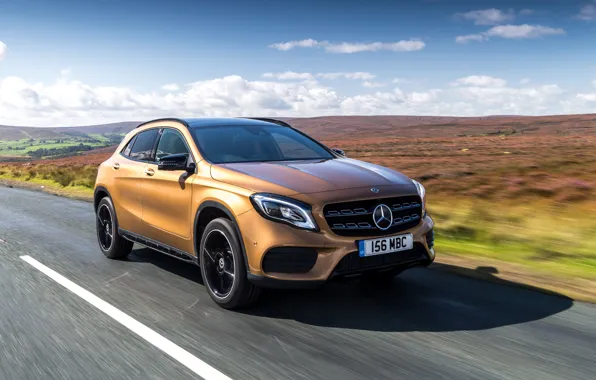 Картинка Mercedes-Benz, скорость, GLA, 4MATIC, 220d, 2017, AMG Line
