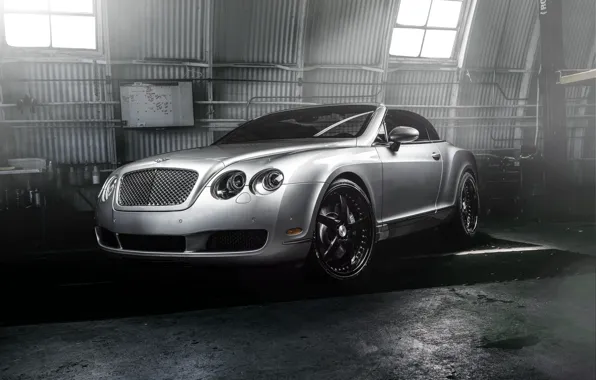 Картинка Bentley, Continental, Car, Front, Forged, GTC, Silver, Wheels