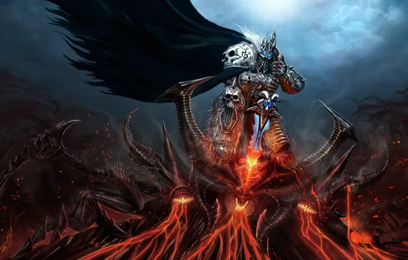 Картинка game, diablo, warcraft, crossover, diablo 3, lich king, frostmourne, digital 2D