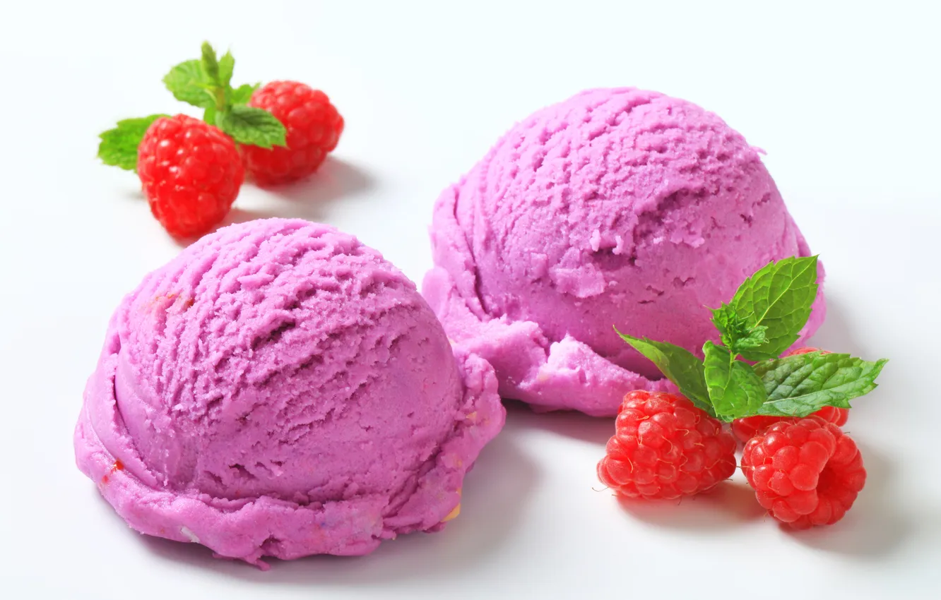 Фото обои ягоды, малина, мороженое, десерт, dessert, berries, raspberry, ice cream