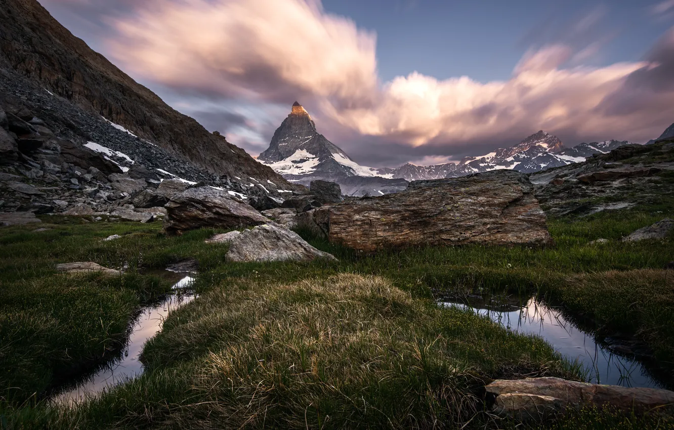 Фото обои горы, Швейцария, Matterhorn, Пеннинские Альпы