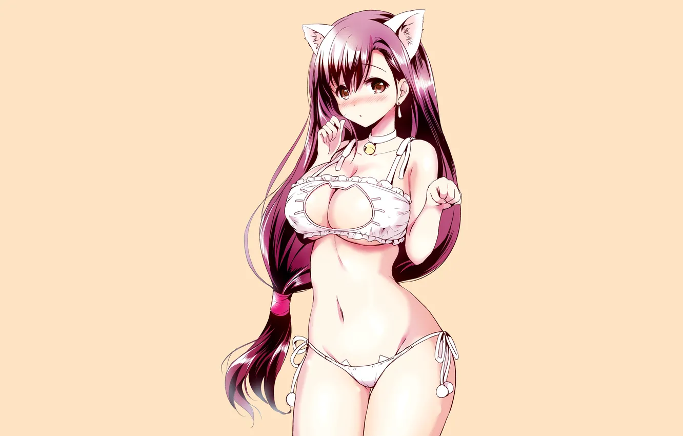 Фото обои girl, sexy, lingerie, pantsu, bra, cleavage, panties, long hair